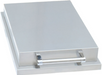 Stainless steel single side burner with handle on lid on a white background