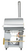 Stainless steel barbecue smoker on a white background