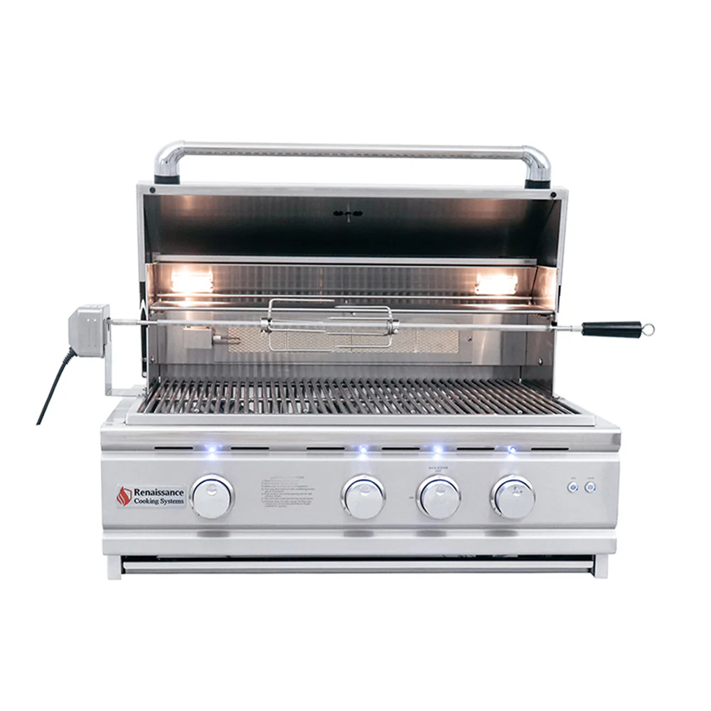 RCS 30" Cutlass Pro Grill W/ Rear Burner, Briquette Trays & Blue LEDs