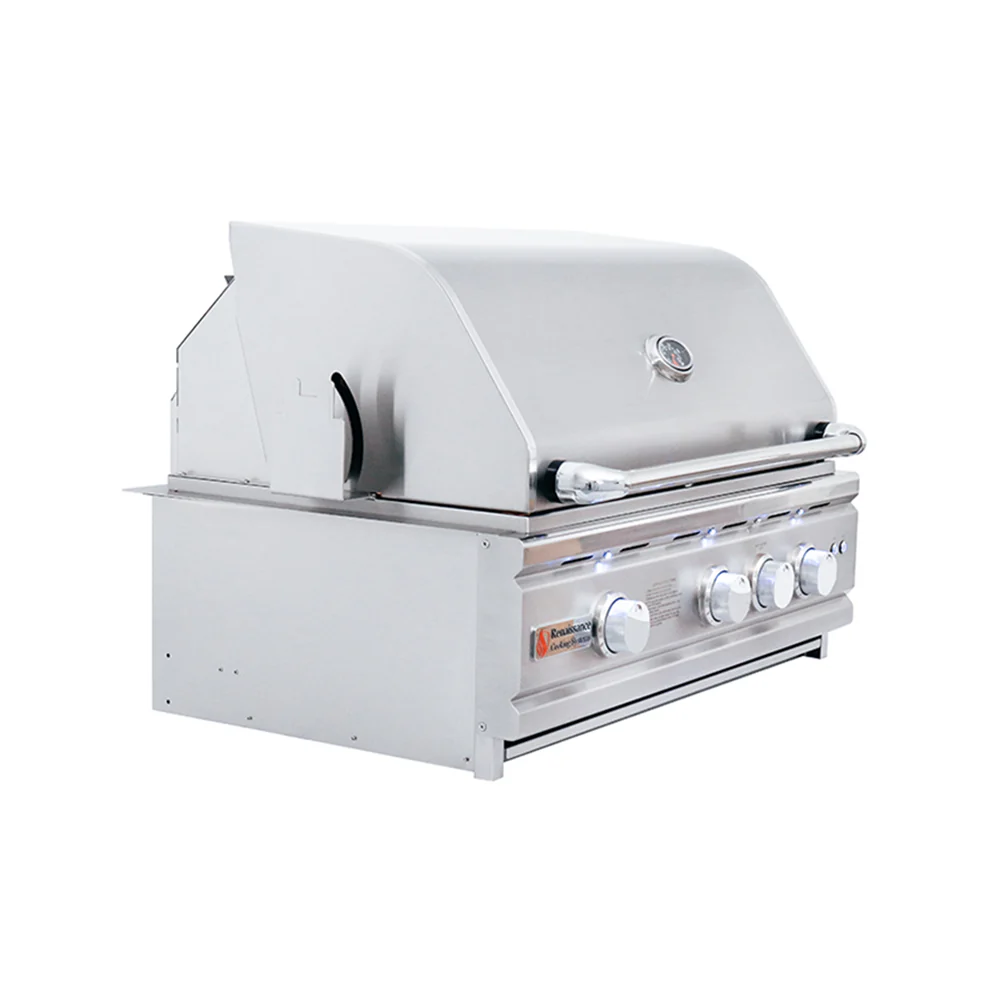 RCS 30" Cutlass Pro Grill W/ Rear Burner, Briquette Trays & Blue LEDs