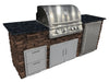 Brown Stacked Stone Walls/ Steel Grey Granite Top