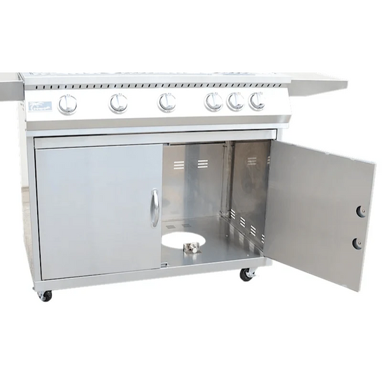 Kokomo-Grills-5-Burner-Freestanding-Cart-Bottom-Half-Door-Open