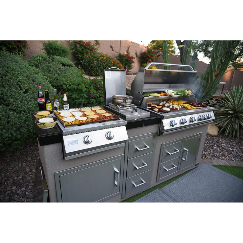 Kokomo-Grills-7-6-Island-with-Griddle-Side-Burners-Storage-left-angle