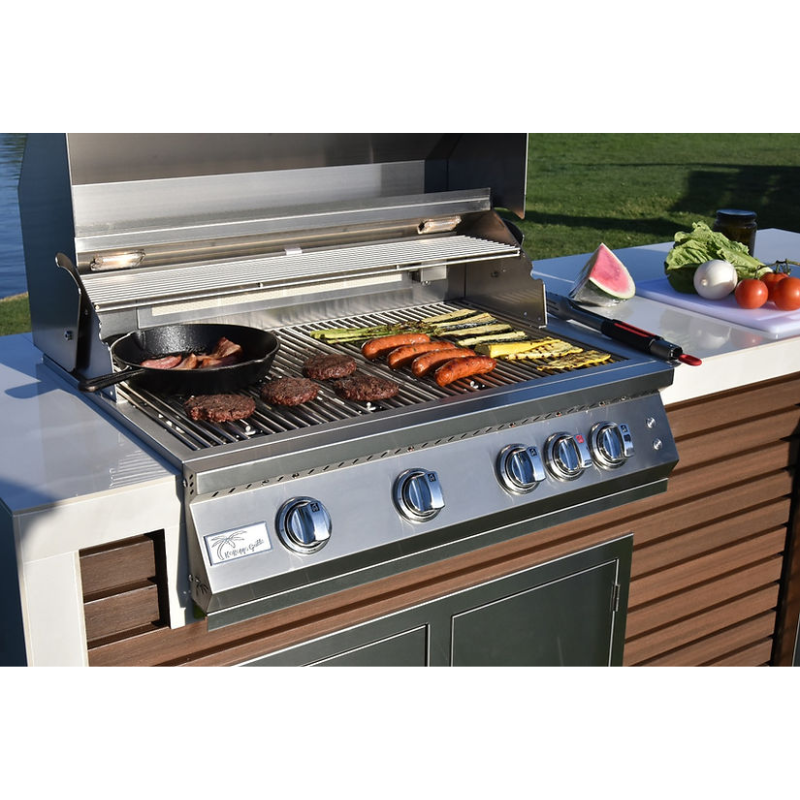 Kokomo Grills Professional Shiplap Outdoor Kitchen with Waterfall Edge