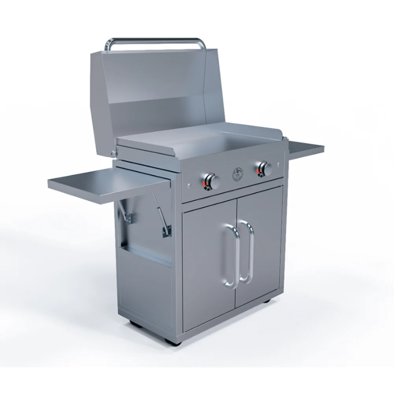 Gray barbecue grill on a white background