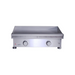 Stainless steel griddle with brand logo on a white background