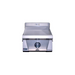 Stainless steel pro griddle on a white background
