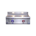 Stainless steel cooktop with two burners on a white background