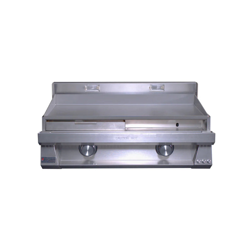 Stainless steel grill on a white background
