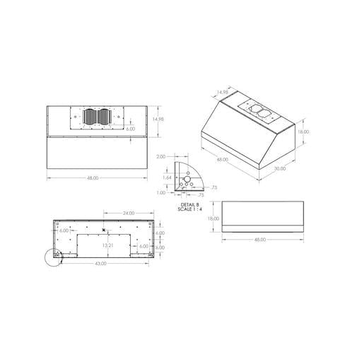 RCS 48" 304 Stainless Steel Vent Hood