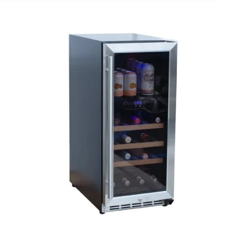 Wine Cooler/Refrigerator w/15" Glass Window Front