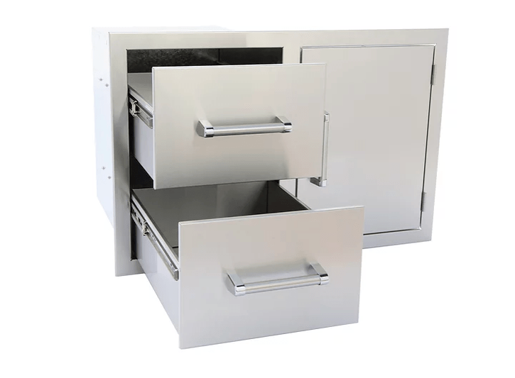 Kokomo Grills Stainless Steel Two Drawer - One Door Combo