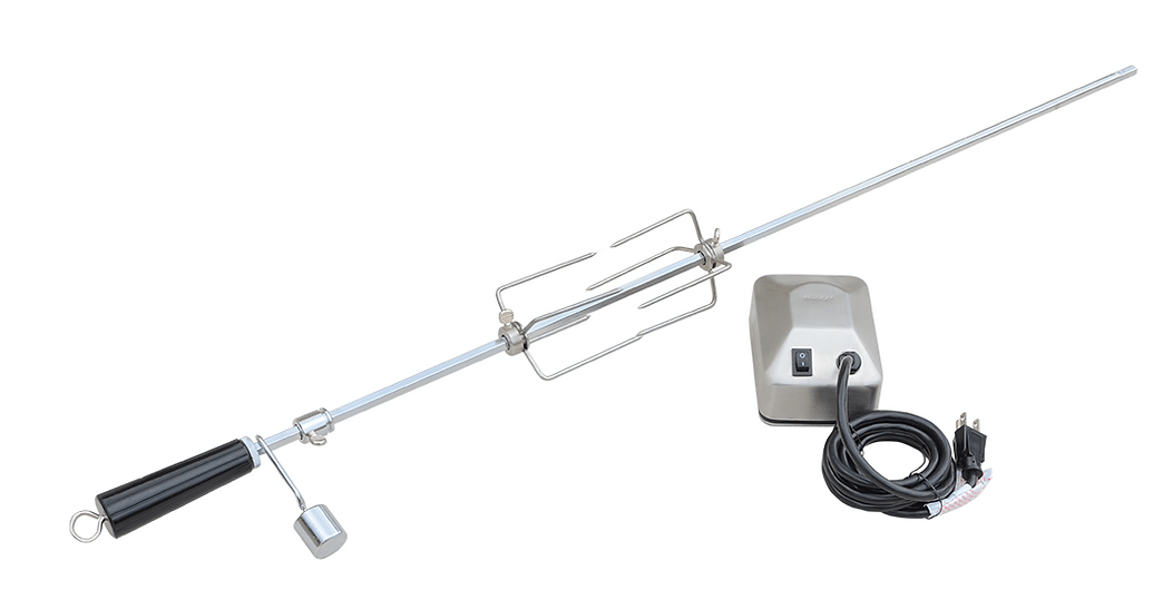 Rotisserie with power cord on a white background